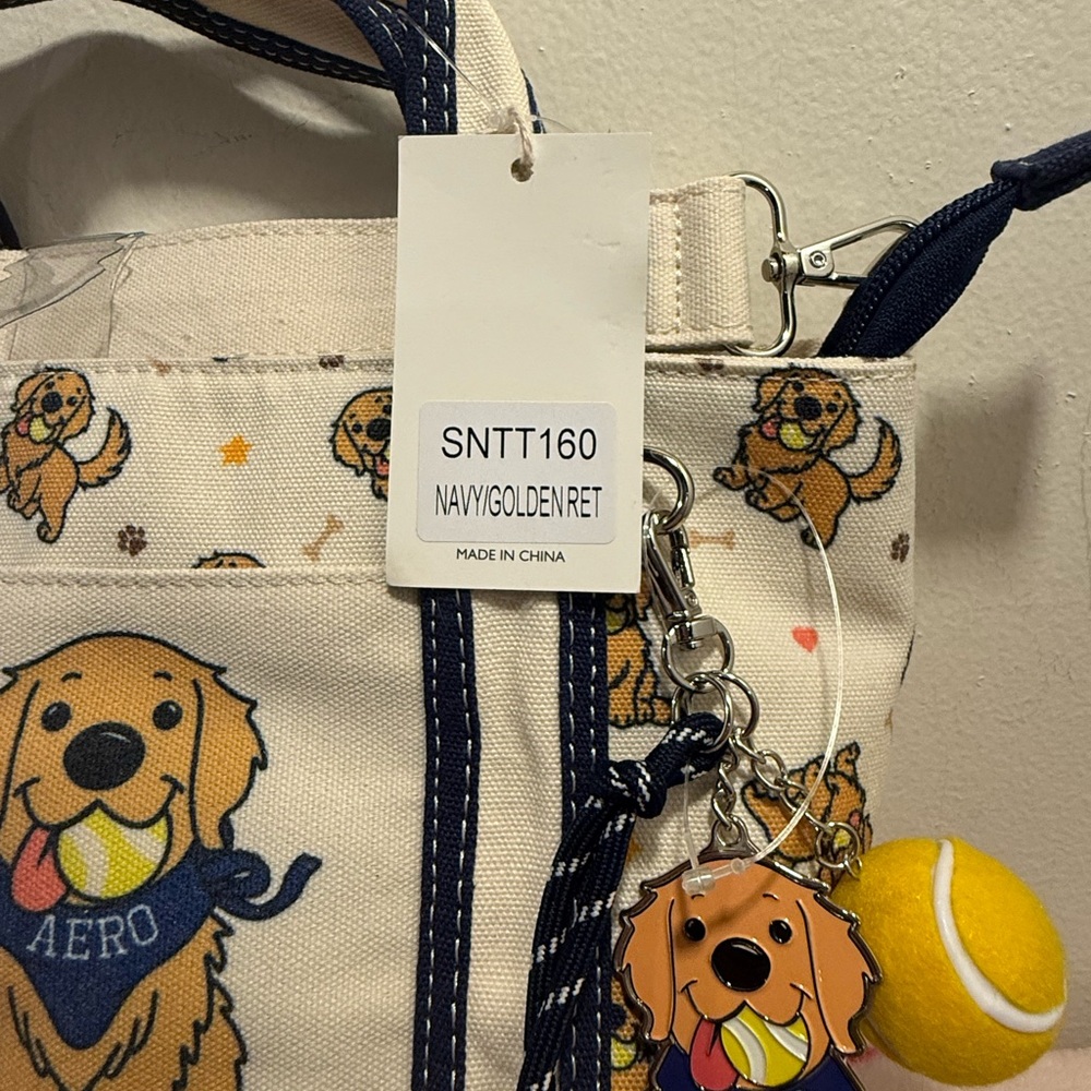 Aeropostale Aero Golden Retriever tote crossbody purse BNWT - Picture 3 of 7